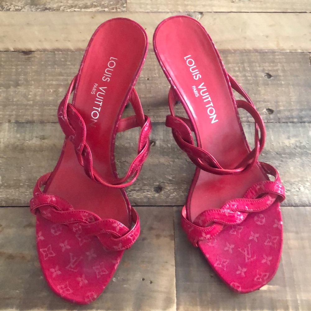 Louis Vuitton raspberry red heels